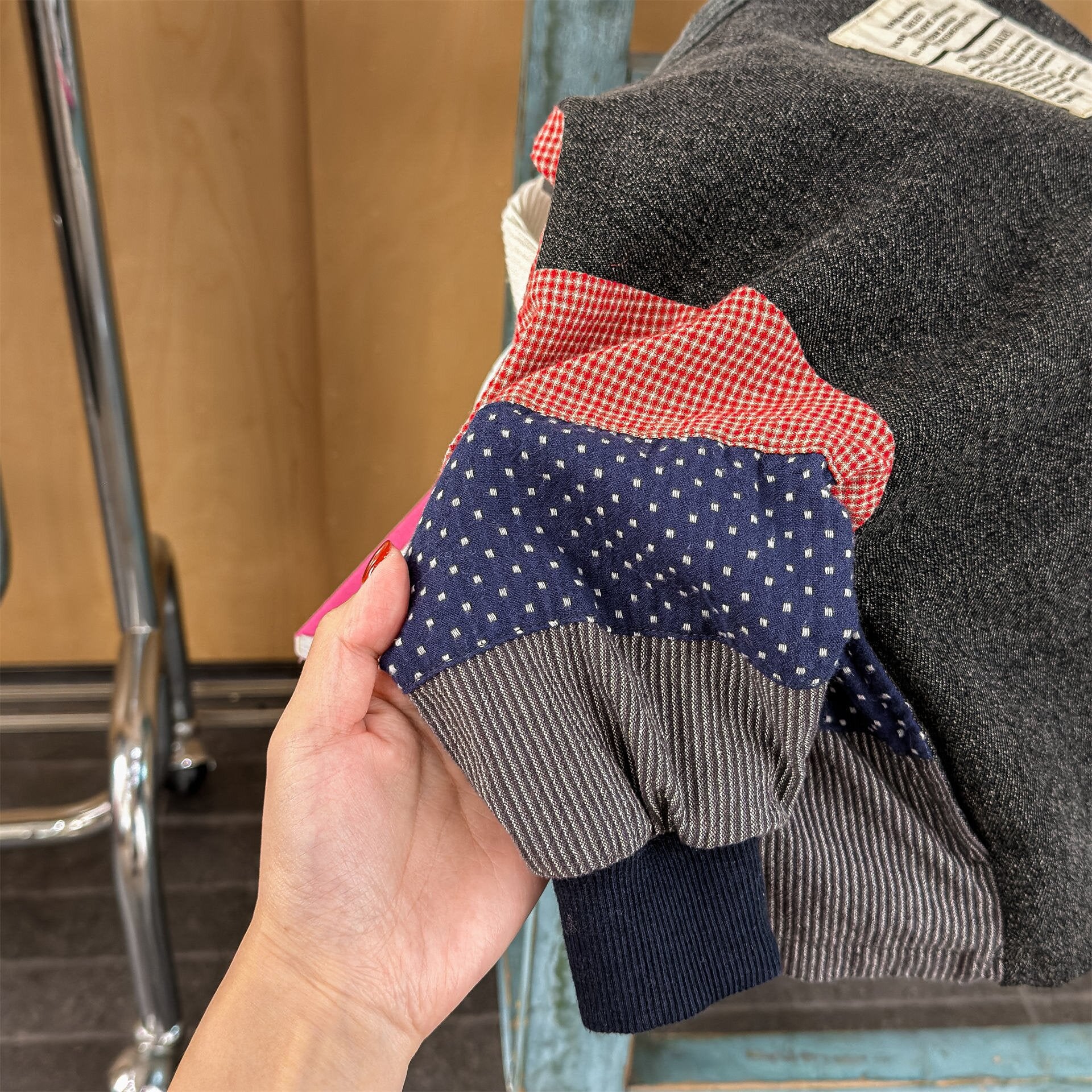 カーディガン・パーカー Patchwork Jacket Cardigan Top パッチワーク ジャケット カーディガン【mh0012039】