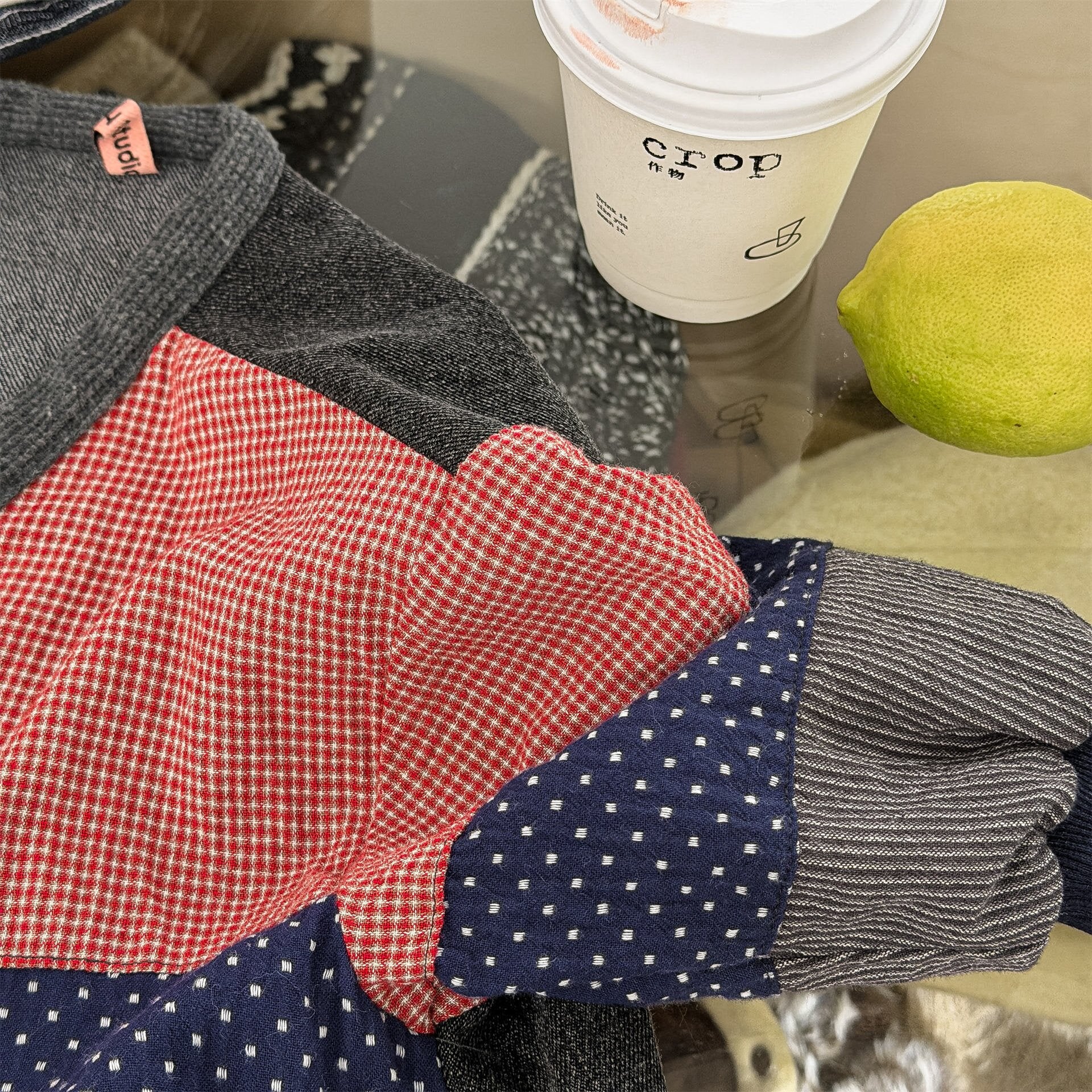 カーディガン・パーカー Patchwork Jacket Cardigan Top パッチワーク ジャケット カーディガン【mh0012039】