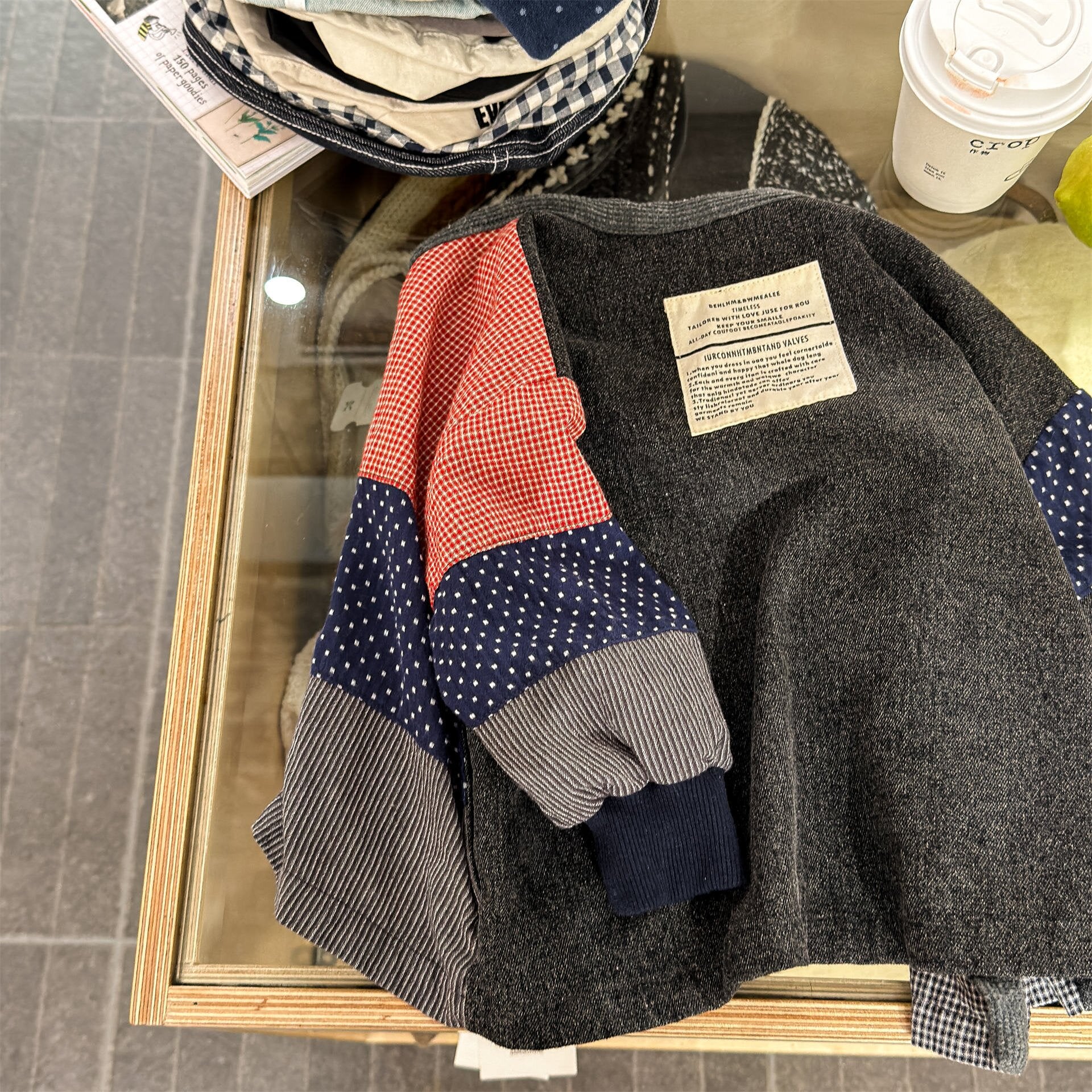 カーディガン・パーカー Patchwork Jacket Cardigan Top パッチワーク ジャケット カーディガン【mh0012039】