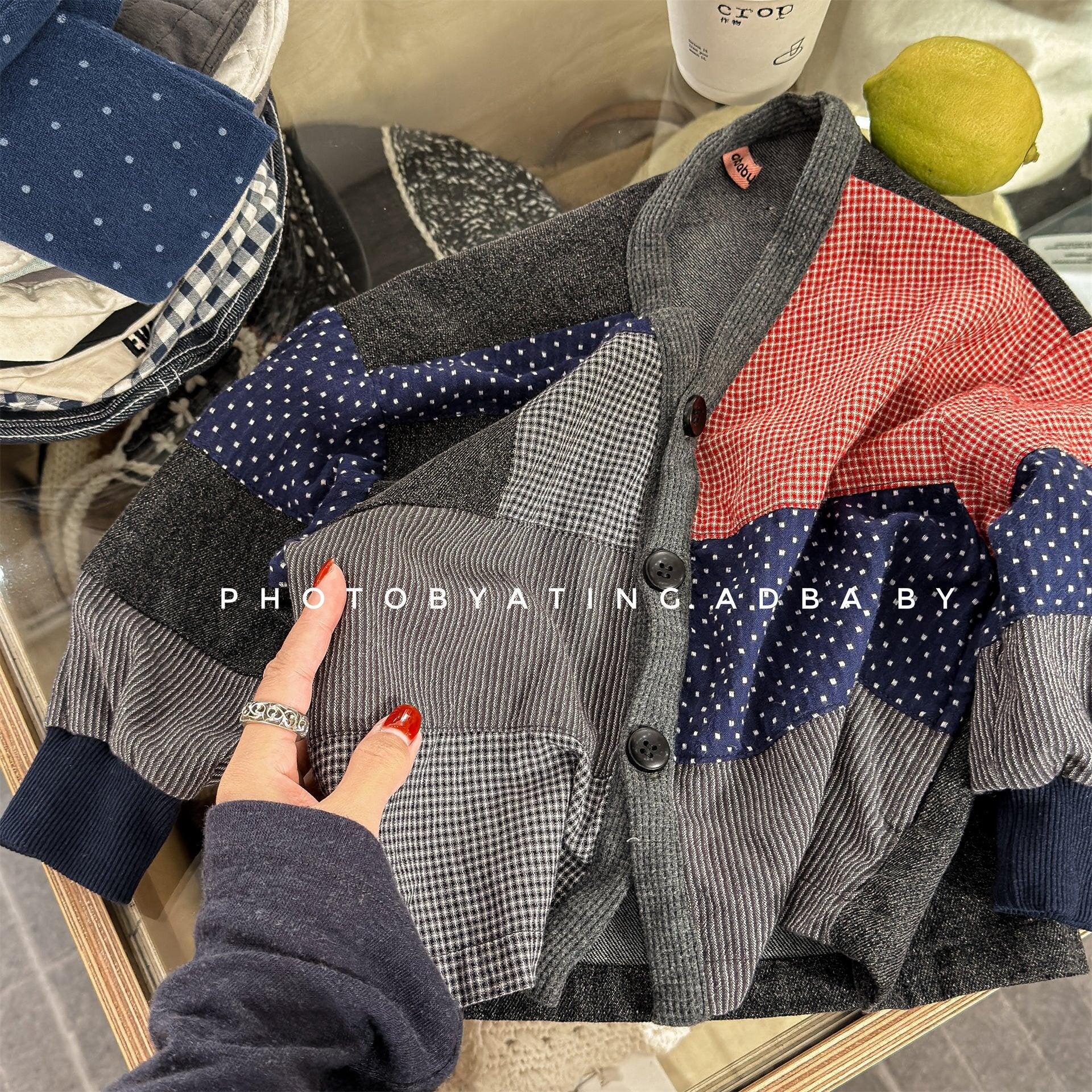 カーディガン・パーカー Patchwork Jacket Cardigan Top パッチワーク ジャケット カーディガン【mh0012039】