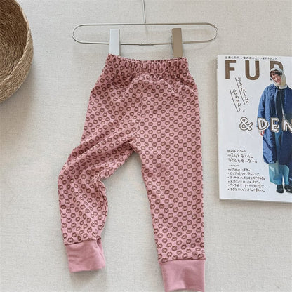 レギンスパンツ Pink / 80cm キッズパンツ フラワープリントレギンスパンツ【mh0008969】