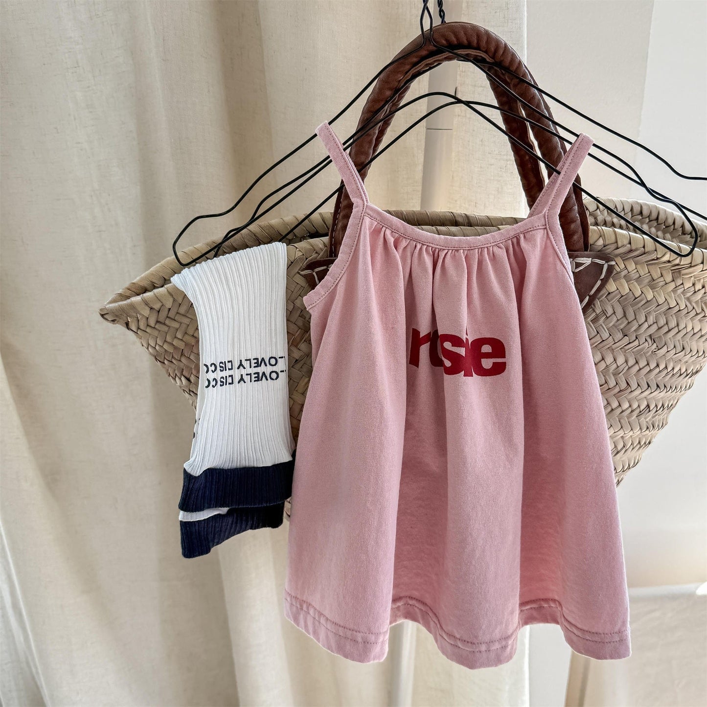 タンクトップ・キャミソール・ノースリーブトップス Pink / 80cm キャミソールチュニックブラウス【mh0010132】