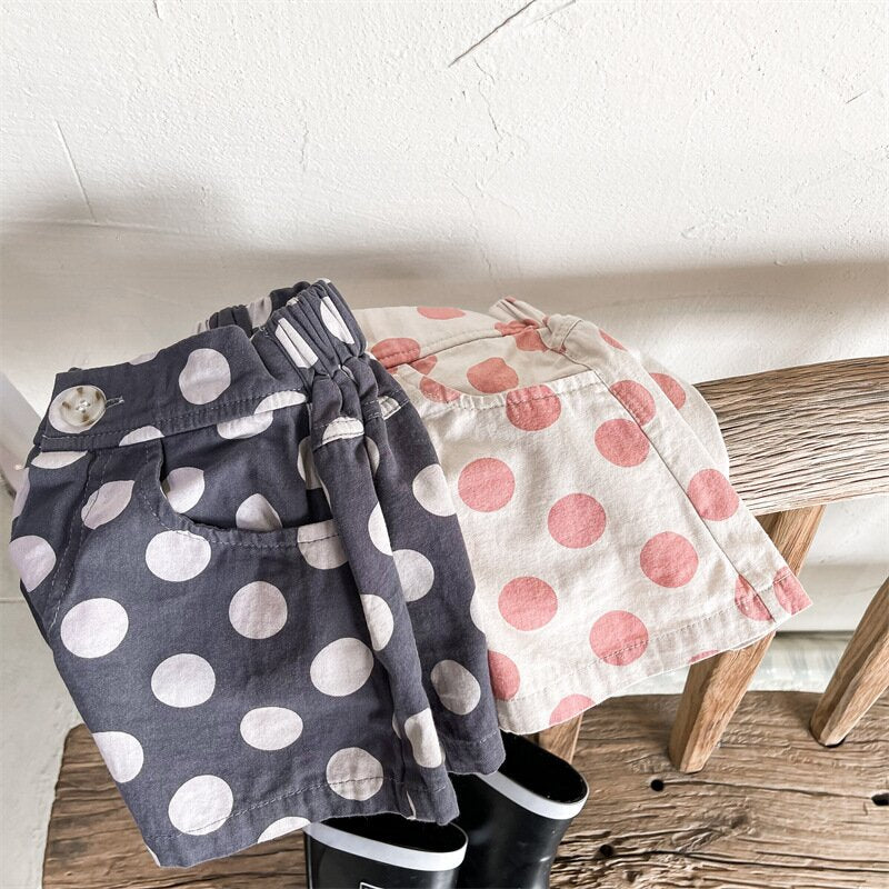 ハーフパンツ・ショートパンツ Polka Dot Cotton Short Pants ドット柄 コットン ショートパンツ【mh0012142】
