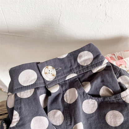 ハーフパンツ・ショートパンツ Polka Dot Cotton Short Pants ドット柄 コットン ショートパンツ【mh0012142】