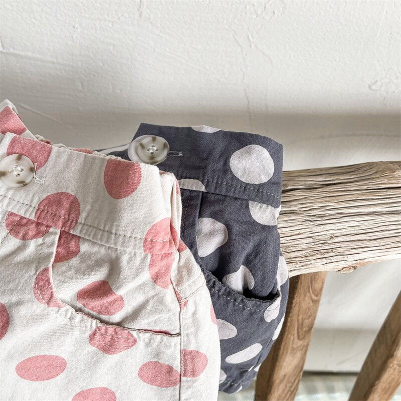 ハーフパンツ・ショートパンツ Polka Dot Cotton Short Pants ドット柄 コットン ショートパンツ【mh0012142】