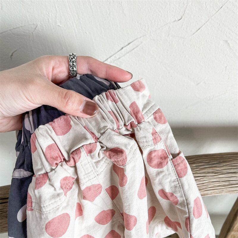 ハーフパンツ・ショートパンツ Polka Dot Cotton Short Pants ドット柄 コットン ショートパンツ【mh0012142】