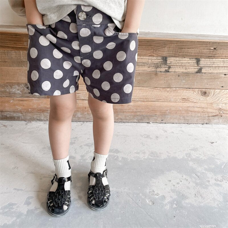 ハーフパンツ・ショートパンツ Polka Dot Cotton Short Pants ドット柄 コットン ショートパンツ【mh0012142】