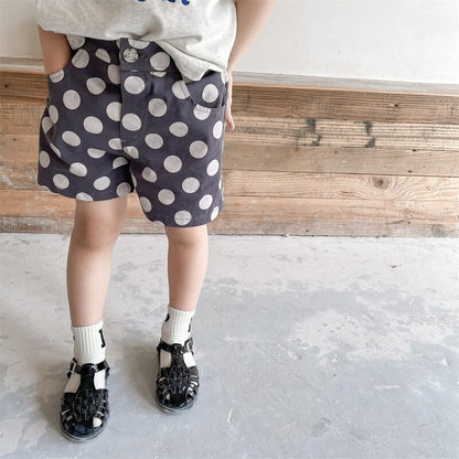 ハーフパンツ・ショートパンツ Polka Dot Cotton Short Pants ドット柄 コットン ショートパンツ【mh0012142】