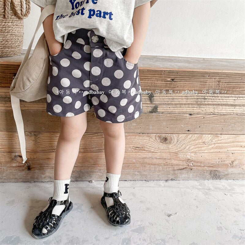 ハーフパンツ・ショートパンツ Polka Dot Cotton Short Pants ドット柄 コットン ショートパンツ【mh0012142】
