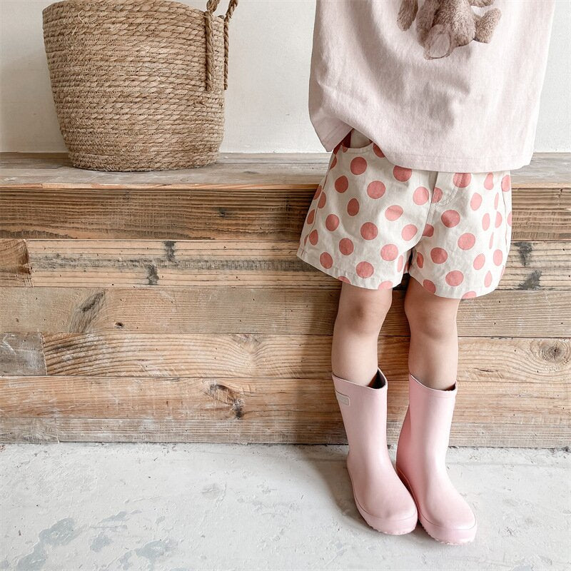 ハーフパンツ・ショートパンツ Polka Dot Cotton Short Pants ドット柄 コットン ショートパンツ【mh0012142】