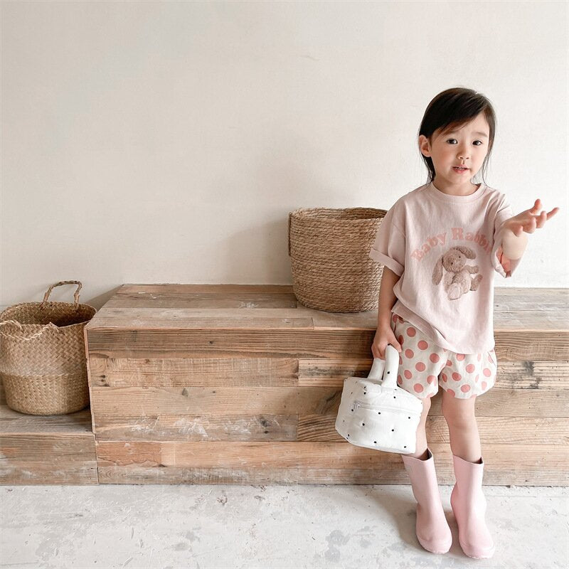 ハーフパンツ・ショートパンツ Polka Dot Cotton Short Pants ドット柄 コットン ショートパンツ【mh0012142】