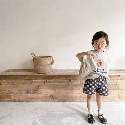 ハーフパンツ・ショートパンツ Polka Dot Cotton Short Pants ドット柄 コットン ショートパンツ【mh0012142】