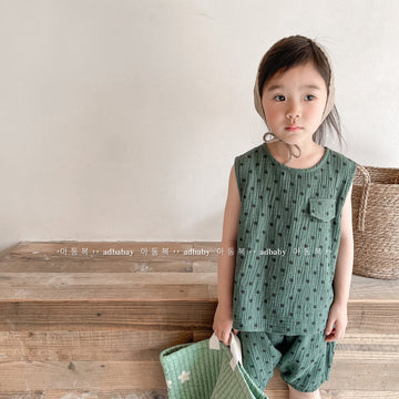 ノースリーブセットアップ Polka Dot Sleeveless & Shorts Set ドット柄 ノースリーブ セットアップ【mh0012141】