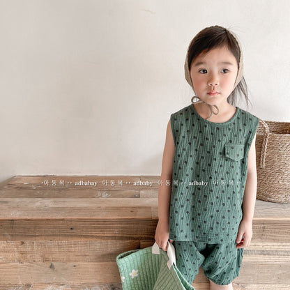 ノースリーブセットアップ Polka Dot Sleeveless & Shorts Set ドット柄 ノースリーブ セットアップ【mh0012141】