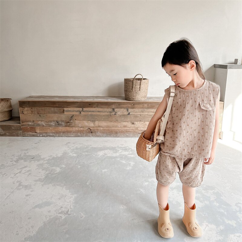 ノースリーブセットアップ Polka Dot Sleeveless & Shorts Set ドット柄 ノースリーブ セットアップ【mh0012141】