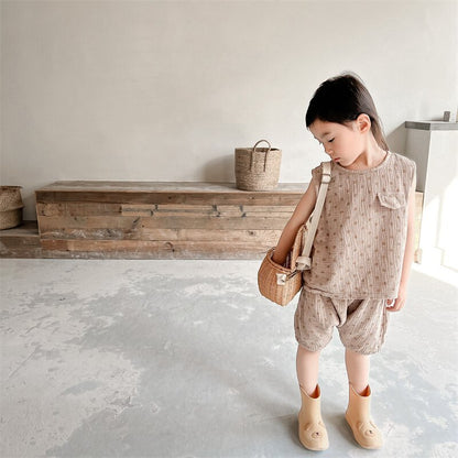 ノースリーブセットアップ Polka Dot Sleeveless & Shorts Set ドット柄 ノースリーブ セットアップ【mh0012141】