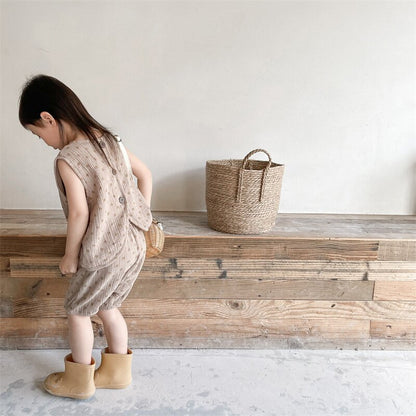 ノースリーブセットアップ Polka Dot Sleeveless & Shorts Set ドット柄 ノースリーブ セットアップ【mh0012141】