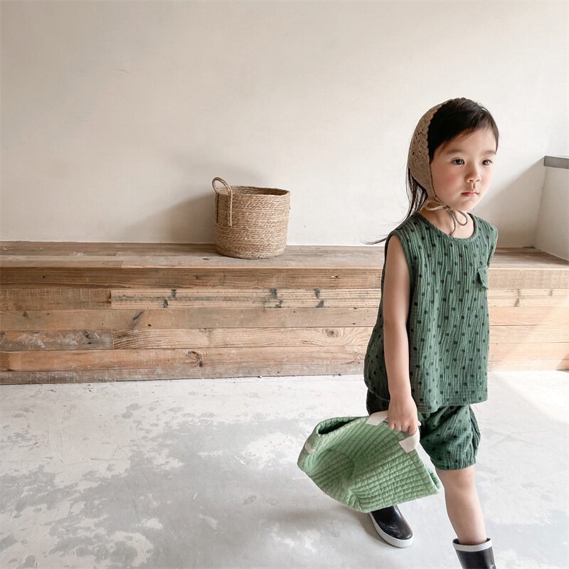 ノースリーブセットアップ Polka Dot Sleeveless & Shorts Set ドット柄 ノースリーブ セットアップ【mh0012141】