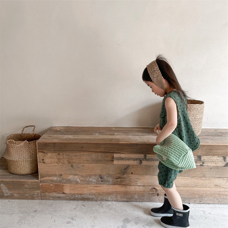 ノースリーブセットアップ Polka Dot Sleeveless & Shorts Set ドット柄 ノースリーブ セットアップ【mh0012141】