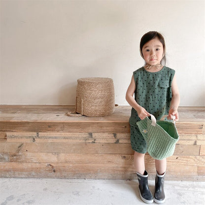 ノースリーブセットアップ Polka Dot Sleeveless & Shorts Set ドット柄 ノースリーブ セットアップ【mh0012141】