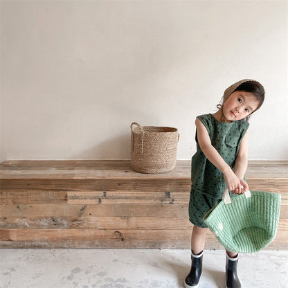 ノースリーブセットアップ Polka Dot Sleeveless & Shorts Set ドット柄 ノースリーブ セットアップ【mh0012141】