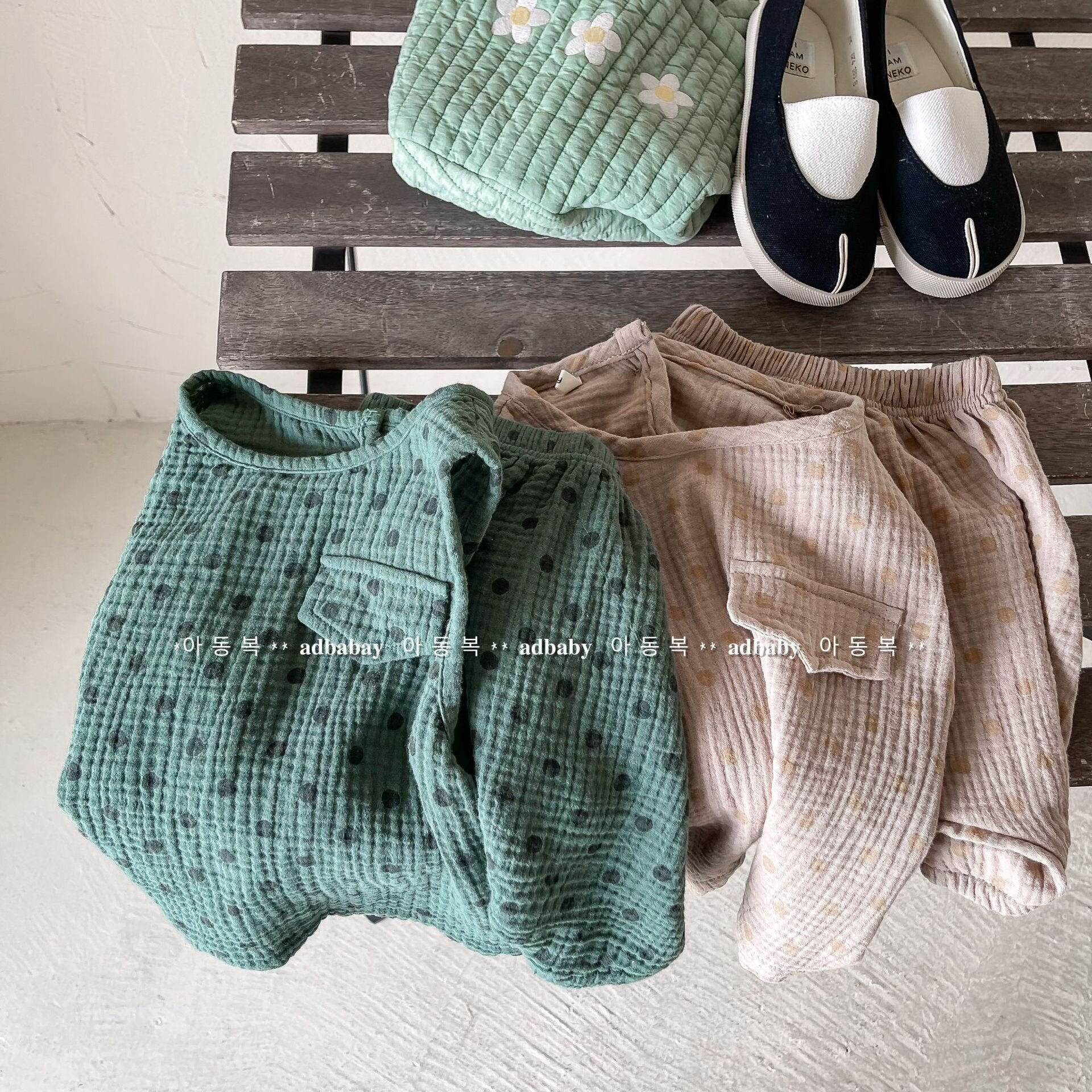 ノースリーブセットアップ Polka Dot Sleeveless & Shorts Set ドット柄 ノースリーブ セットアップ【mh0012141】