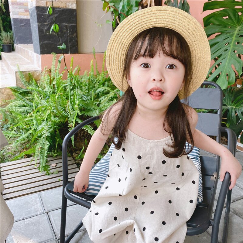 サロペットパンツ・サスペンダーパンツ Polka Dot Wide-Leg Jumpsuit ドット柄 ワイドサロペット【mh0012137】