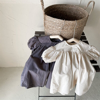 半袖ワンピース Puff Sleeve Cotton Dress パフスリーブ コットンワンピース【mh0012145】