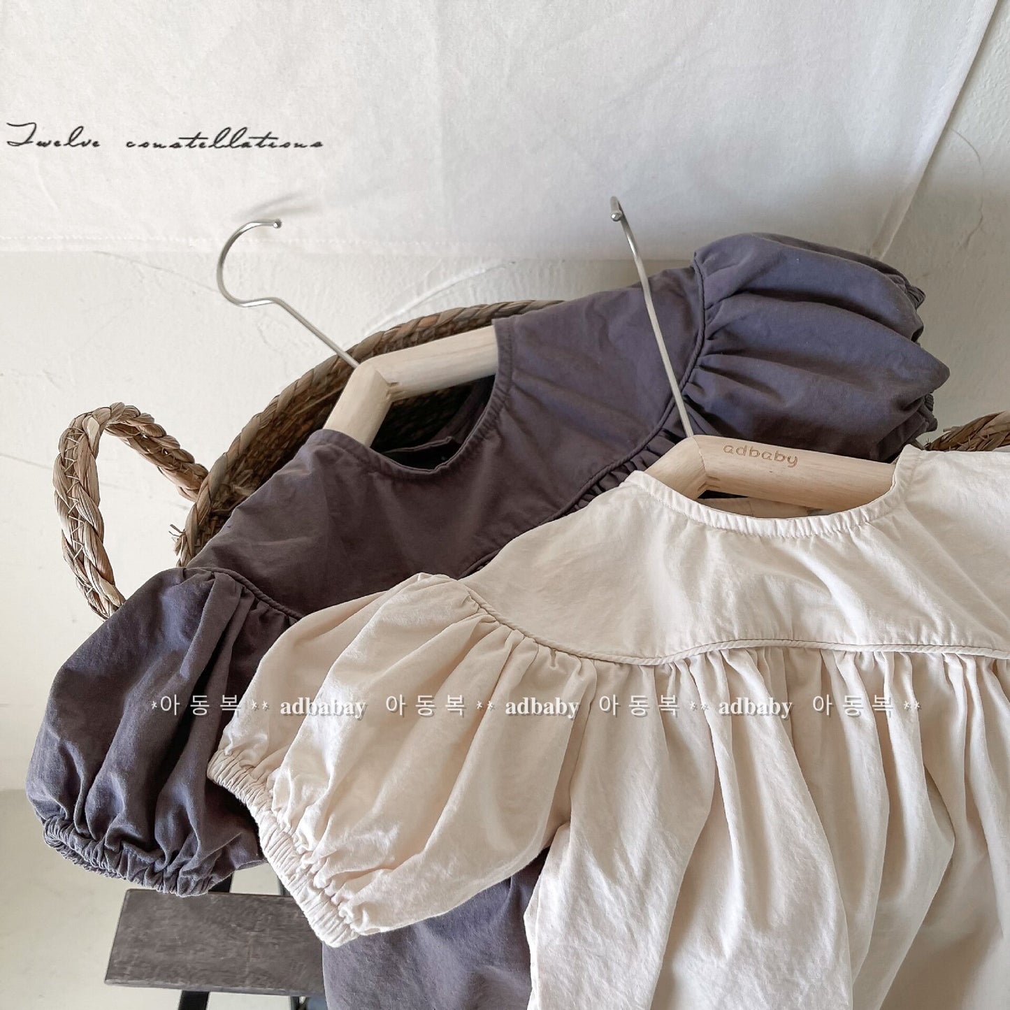 半袖ワンピース Puff Sleeve Cotton Dress パフスリーブ コットンワンピース【mh0012145】