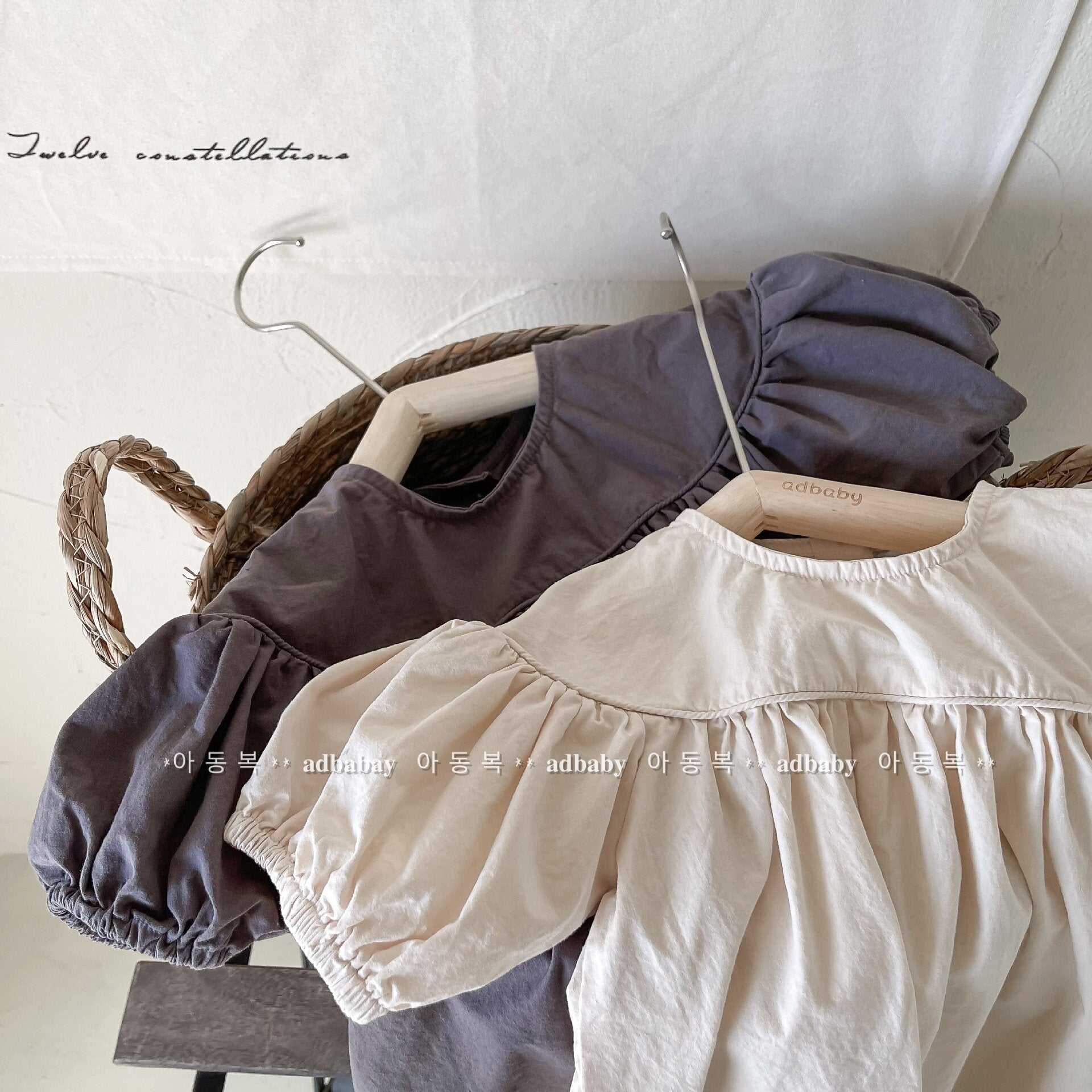 半袖ワンピース Puff Sleeve Cotton Dress パフスリーブ コットンワンピース【mh0012145】