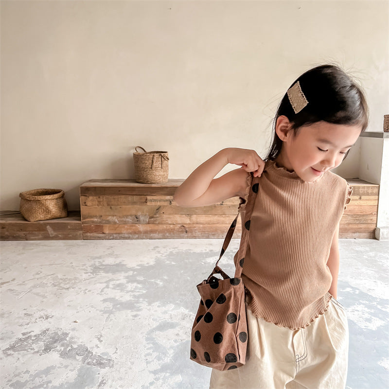 タンクトップ・キャミソール・ノースリーブトップス Ruffle Sleeveless Raglan T-Shirt フリル ラグラン ノースリーブ Tシャツ【mh0011997】