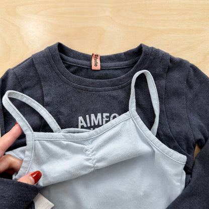 タンクトップ・キャミソール・ノースリーブトップス Sleeveless Camisole Base T-Shirt ノースリーブ キャミソール Tシャツ【mh0011952】