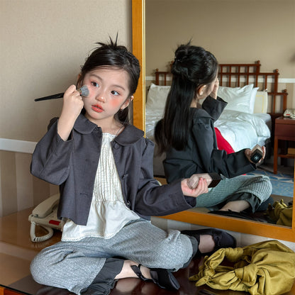 ショートコート・ジャケット・ジャンパー Small Blazer Cardigan Top テーラード カーディガン トップス【mh0012037】