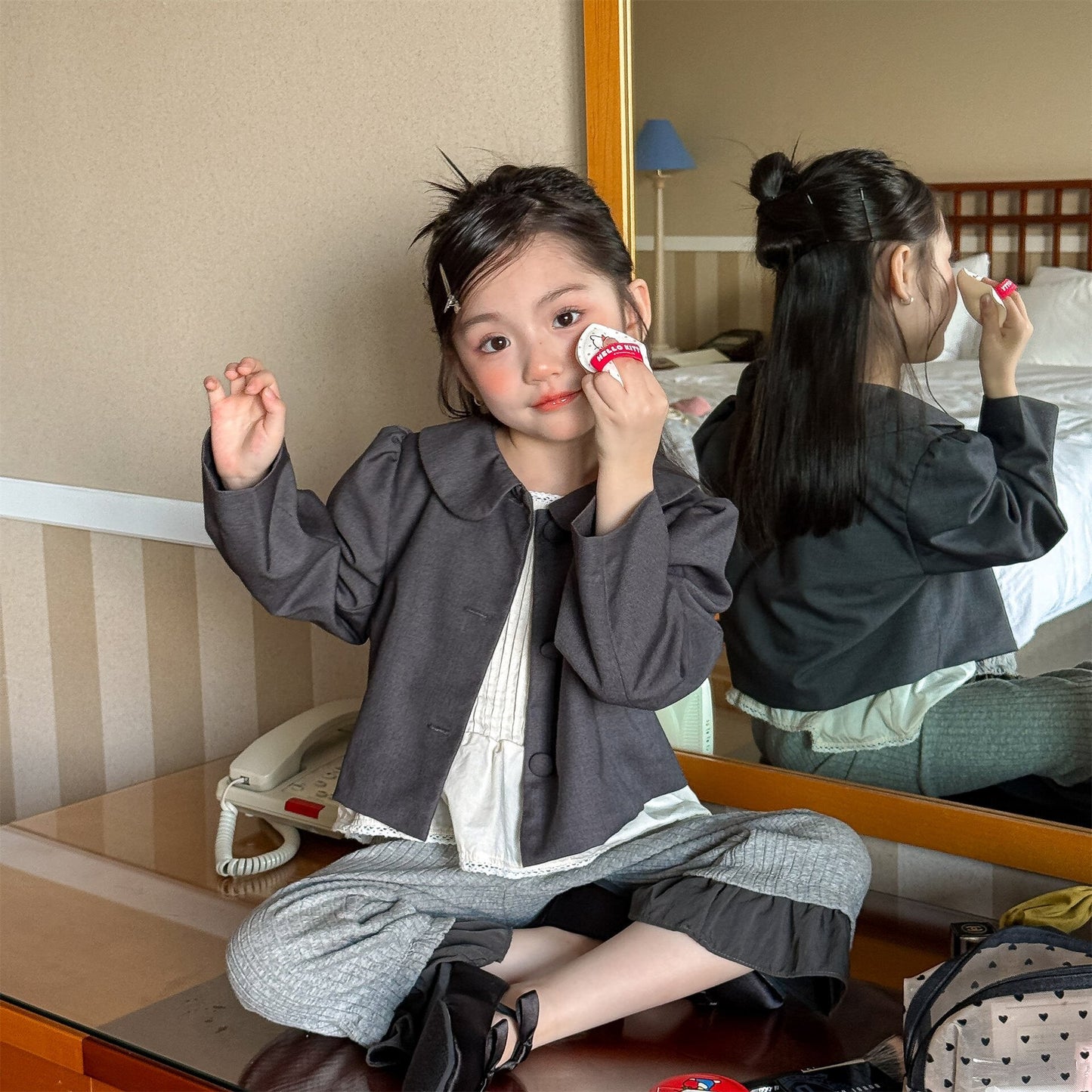 ショートコート・ジャケット・ジャンパー Small Blazer Cardigan Top テーラード カーディガン トップス【mh0012037】