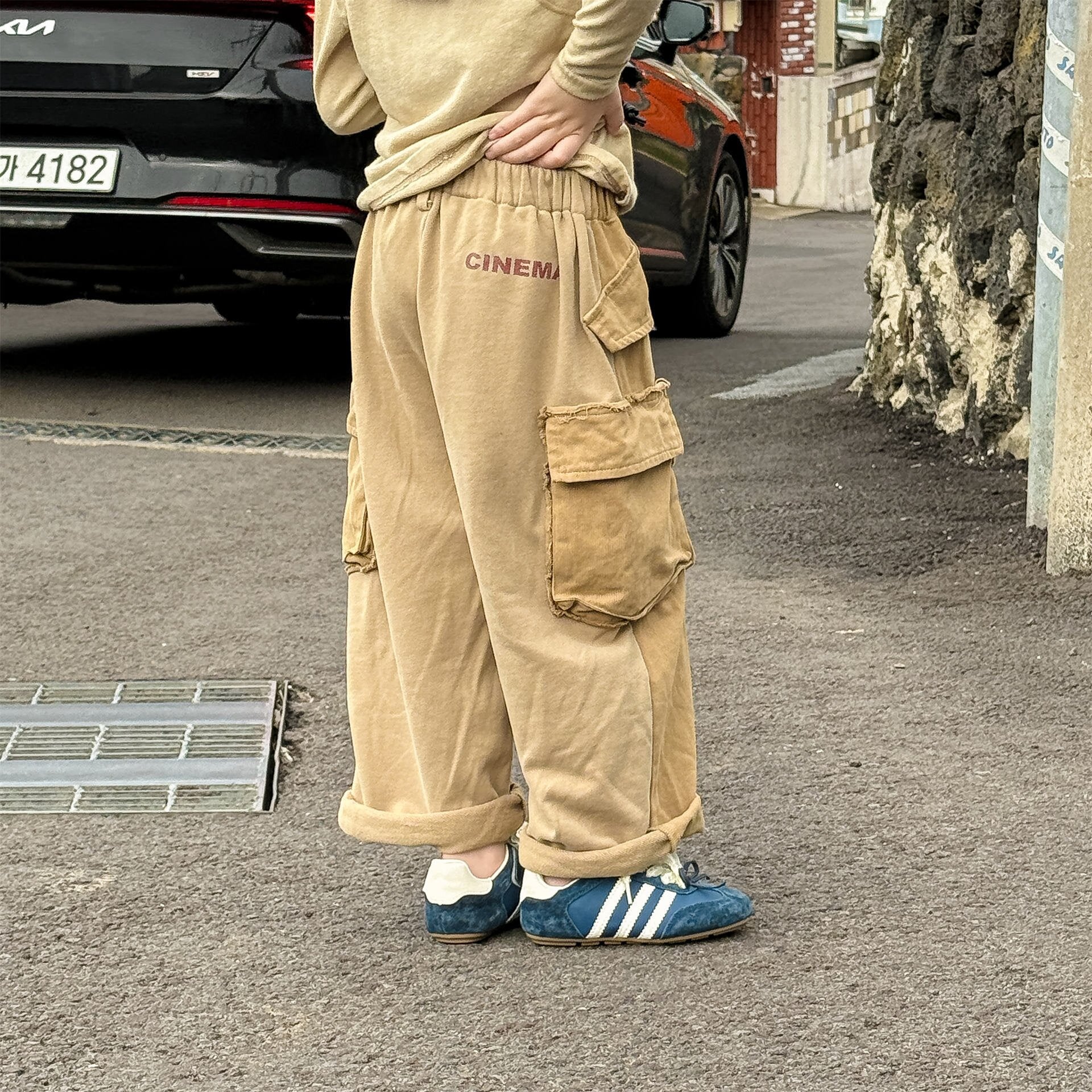 ロングパンツ・スウェットパンツ Spliced Sweatpants Cargo Pants 切り替え スウェット カーゴパンツ【mh0012080】