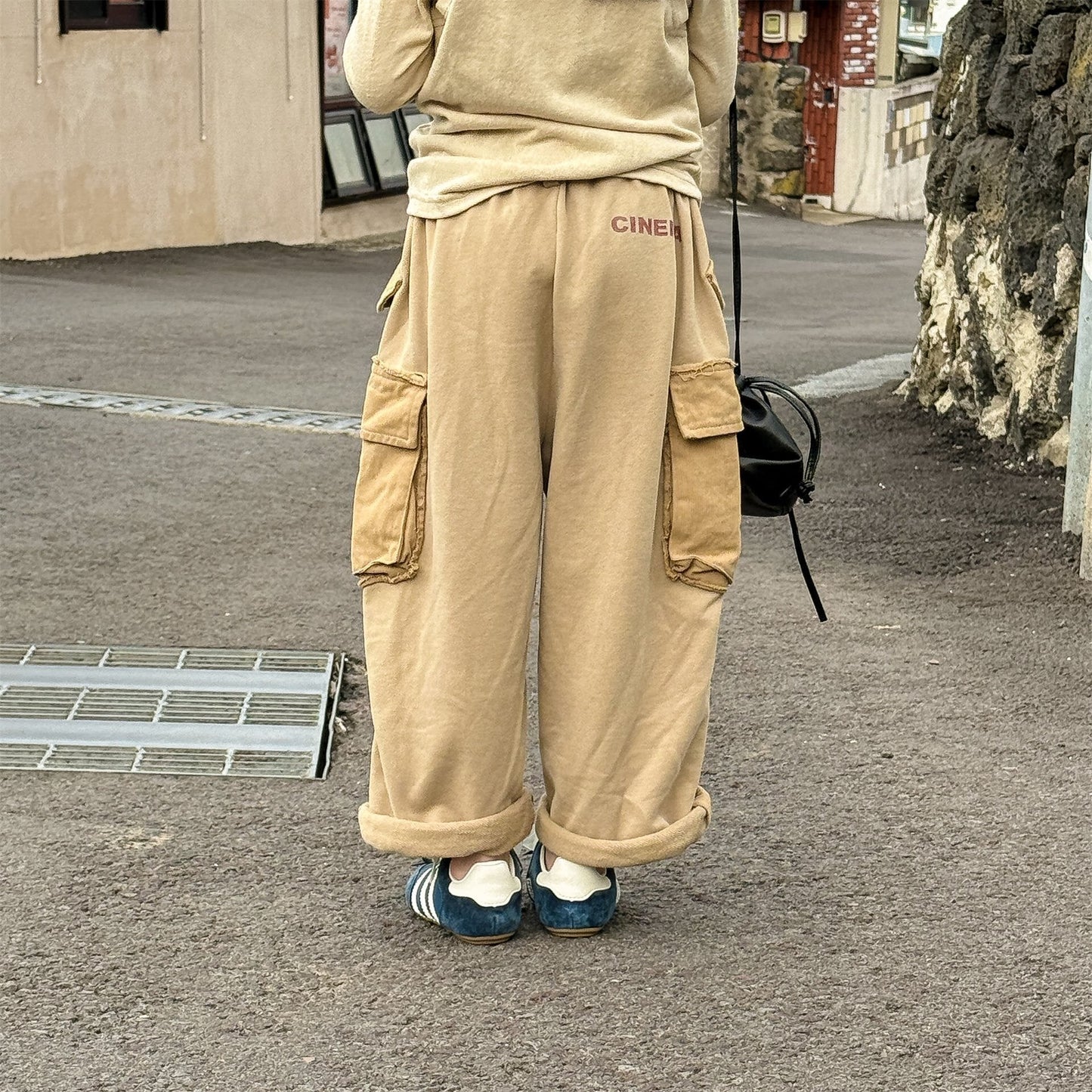 ロングパンツ・スウェットパンツ Spliced Sweatpants Cargo Pants 切り替え スウェット カーゴパンツ【mh0012080】