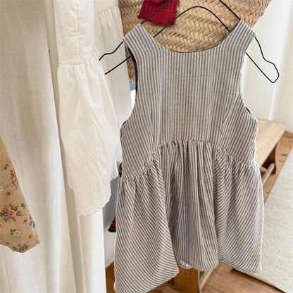 ノースリーブワンピース Stripe / 80cm ノースリーブ無地/ストライプシンプルワンピース【mh0009375】