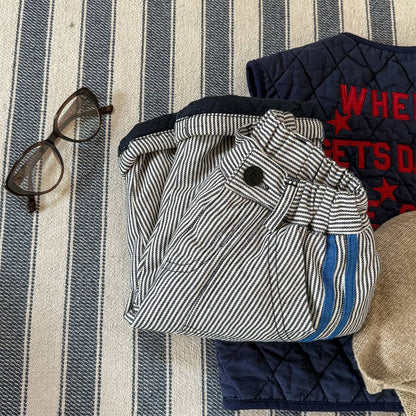 ロングパンツ・スウェットパンツ Stripe / 80cm デニムロングパンツ 裏キルティング 中綿入り ジーンズ 長ズボン【mh0011403】