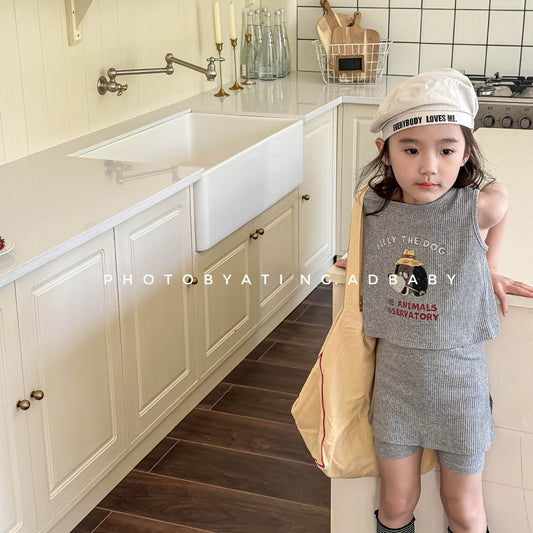 ノースリーブセットアップ ノースリーブTシャツ＋スカートパンツ ショートパンツセットアップ 2点セット【mh0009537】