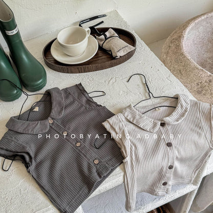 タンクトップ・キャミソール・ノースリーブトップス 襟付きショートミニスリーブTシャツブラウス【mh0009392】