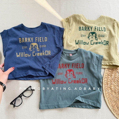 タンクトップ・キャミソール・ノースリーブトップス プリント半袖Tシャツ【mh0009535】