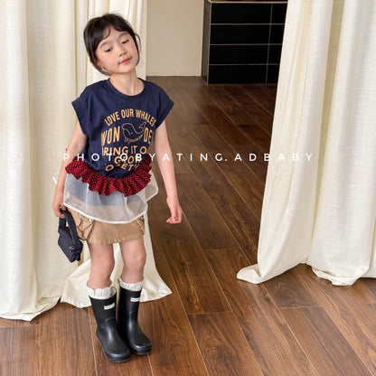 タンクトップ・キャミソール・ノースリーブトップス プリントノースリーブTシャツ【mh0009536】