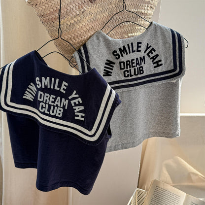 タンクトップ・キャミソール・ノースリーブトップス セーラーカラーノースリーブマリンTシャツ【mh0010135】