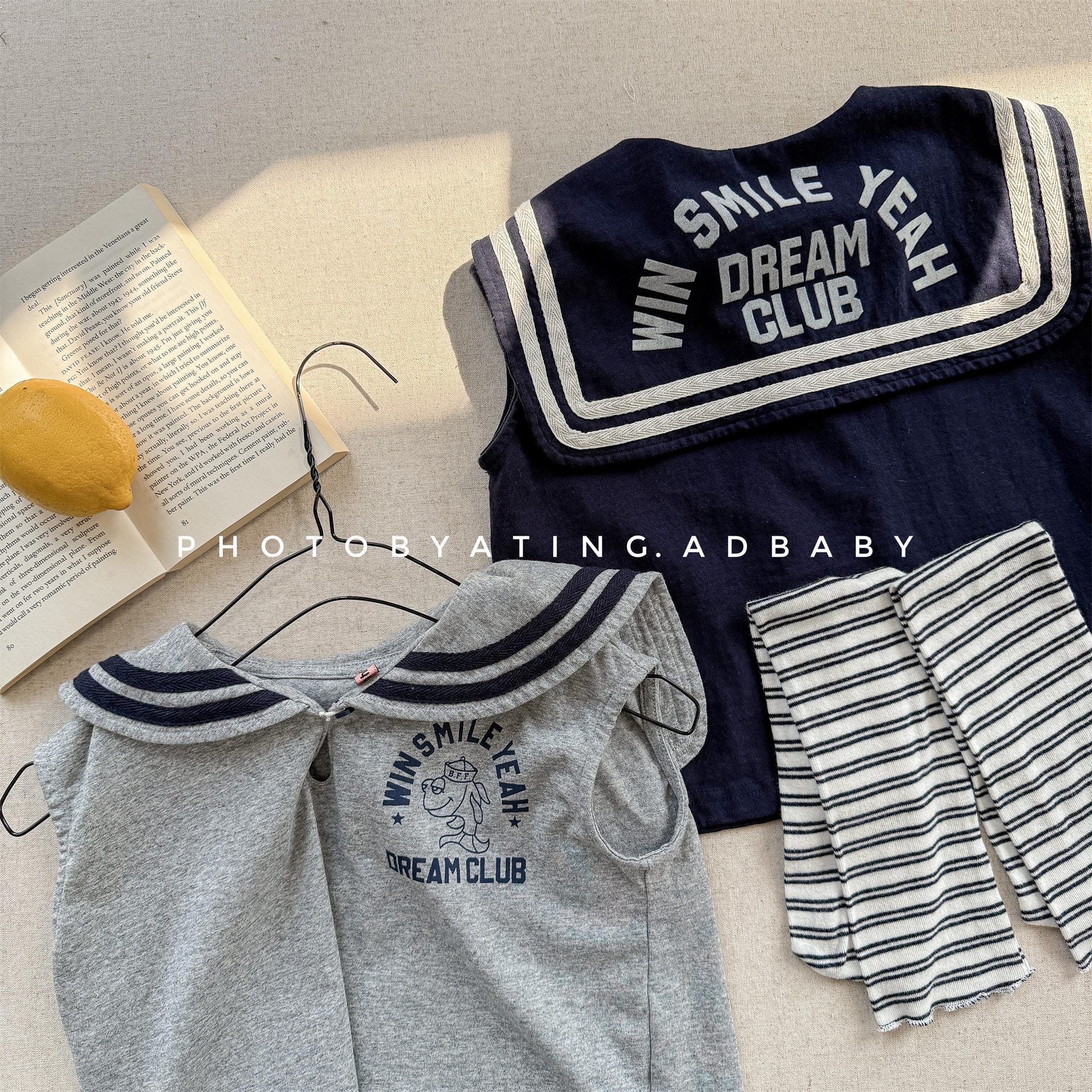 タンクトップ・キャミソール・ノースリーブトップス セーラーカラーノースリーブマリンTシャツ【mh0010135】