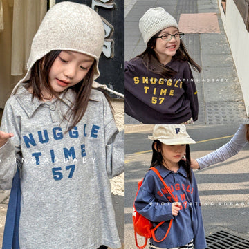 長袖シャツ・ブラウス カレッジロゴ襟付き長袖Tシャツ ポロシャツ【mh0010810】
