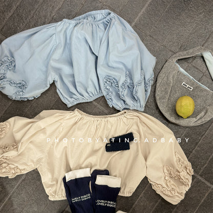 長袖シャツ・ブラウス Washed Cotton Puff Sleeve Shirt コットン パフスリーブ シャツ【mh0011951】