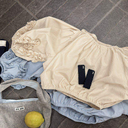 長袖シャツ・ブラウス Washed Cotton Puff Sleeve Shirt コットン パフスリーブ シャツ【mh0011951】