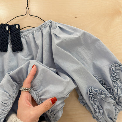 長袖シャツ・ブラウス Washed Cotton Puff Sleeve Shirt コットン パフスリーブ シャツ【mh0011951】