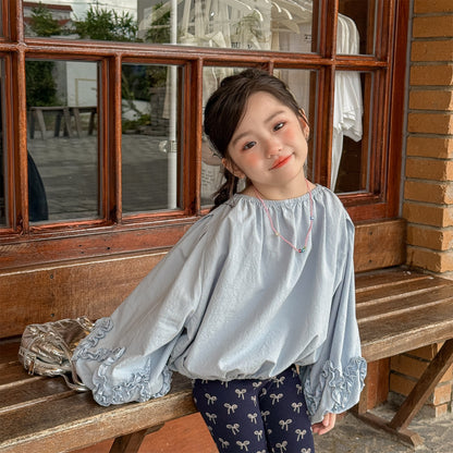 長袖シャツ・ブラウス Washed Cotton Puff Sleeve Shirt コットン パフスリーブ シャツ【mh0011951】