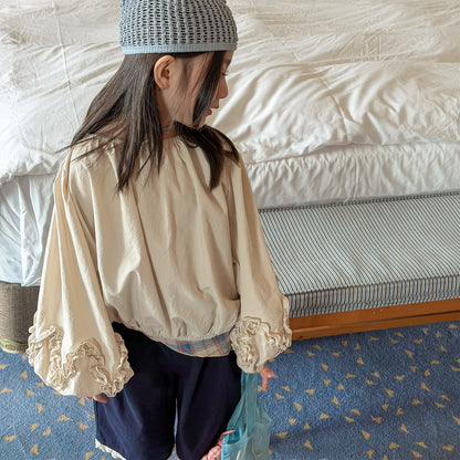 長袖シャツ・ブラウス Washed Cotton Puff Sleeve Shirt コットン パフスリーブ シャツ【mh0011951】